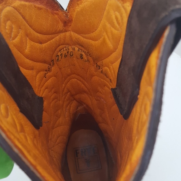 🛑SOLD🛑Frye brown suede western cowboy boots 8 - Picture 7 of 8